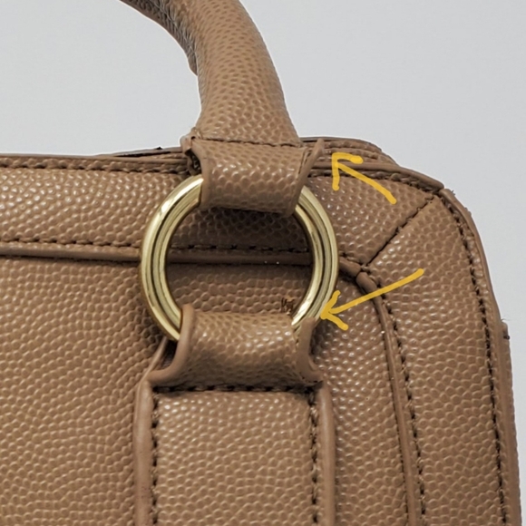 LuLu Guinness Tan Multipocket Handbag with Gold Accents - Picture 15 of 15